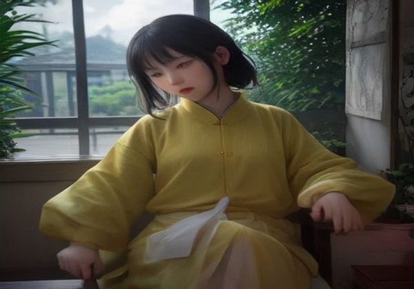 艳母的荒唐赌约封面场景，青绿色调的室内空间中两位主角在赌桌前对峙，光线从侧窗透入，画面氛围紧张而克制